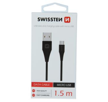 DATOVÝ KABEL SWISSTEN USB / MICRO USB 1,5 M ČERNÝ (6,5mm) obrázek