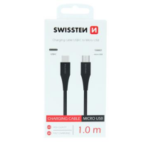 DATOVÝ KABEL SWISSTEN USB-C / MICRO USB 1,0 M ČERNÝ obrázek