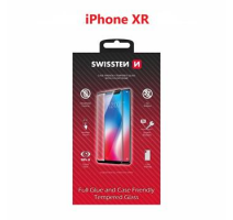 SKLO SWISSTEN FULL GLUE, COLOR FRAME, CASE FRIENDLY  APPLE IPHONE XR ČERNÉ obrázek