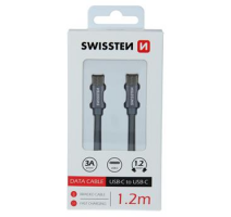 DATOVÝ KABEL SWISSTEN TEXTILE USB-C / USB-C 1,2 M ŠEDÝ obrázek