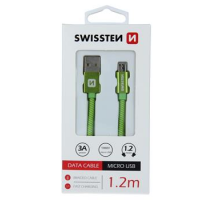 DATOVÝ KABEL SWISSTEN TEXTILE USB / MICRO USB 1,2 M ZELENÝ obrázek