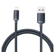 Baseus CAJY000001 Crystal Shine Series Datový Kabel USB - Lightning 20W 1,2m Black obrázek