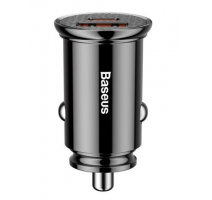 Baseus CCALL-YS01 Circular Nabíječka do Auta USB+USB-C 30W Black obrázek