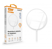 Bezdrátová nabíječka ALIGATOR Mag-Pad, určeno pro MagSafe, 15W, bílá obrázek