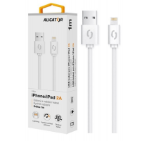Datový kabel ALIGATOR 2A iPhone lightning 1m, bílý obrázek