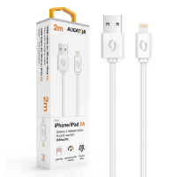 Datový kabel ALIGATOR 2A iPhone lightning 2m, bílý obrázek