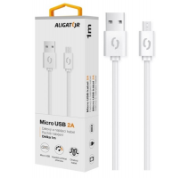 Datový kabel ALIGATOR 2A micro USB 1m, bílý obrázek