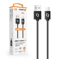 Datový kabel ALIGATOR POWER 3A, USB-C , 1m černý obrázek