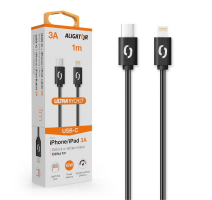 Datový kabel ALIGATOR POWER 3A, USB-C/Lightning, 1m černý obrázek