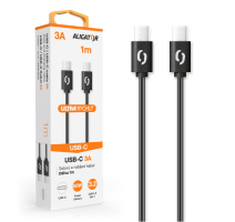 Datový kabel ALIGATOR POWER 60W, USB-C/USB-C 3A, 1m černý obrázek