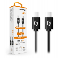 Datový kabel ALIGATOR POWER 65W, USB-C/USB-C 3A 1,5m, černý obrázek