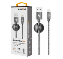 Datový kabel ALIGATOR PREMIUM 2A, Lightning černý obrázek