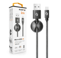 Datový kabel ALIGATOR PREMIUM 2A, Micro USB 2m černý obrázek