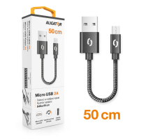 Datový kabel ALIGATOR PREMIUM 2A, Micro USB 50cm černý obrázek