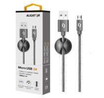 Datový kabel ALIGATOR PREMIUM 2A, Micro USB černý obrázek