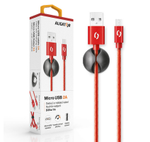 Datový kabel ALIGATOR PREMIUM 2A, Micro USB červený obrázek