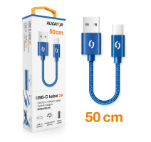 Datový kabel ALIGATOR PREMIUM 2A, USB-C 50cm modrý obrázek