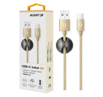 Datový kabel ALIGATOR PREMIUM 2A, USB-C zlatý obrázek