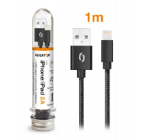 Datový kabel ALIGATOR TUBA 2A, iPhone lightning černý obrázek