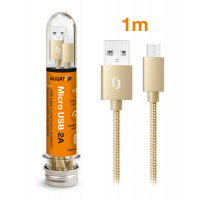 Datový kabel ALIGATOR TUBA 2A, Micro USB zlatý obrázek