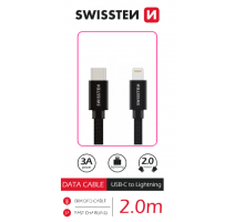 DATOVÝ KABEL SWISSTEN TEXTILE USB-C / LIGHTNING 2,0 M ČERNÝ obrázek