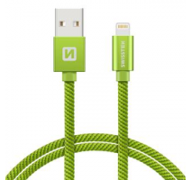 DATOVÝ KABEL SWISSTEN TEXTILE USB / LIGHTNING 1,2 M ZELENÝ obrázek