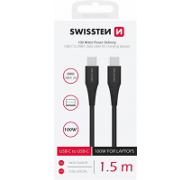 DATOVÝ KABEL SWISSTEN TPE USB-C/USB-C POWER DELIVERY 5A (100W) 2,5 M ČERNÝ obrázek