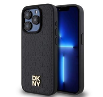 DKNY PU Leather Repeat Pattern Stack Logo Magsafe Zadní Kryt pro iPhone 15 Pro Max Black obrázek