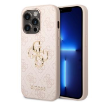 Guess PU 4G Metal Logo Zadní Kryt pro iPhone 15 Pro Max Pink obrázek
