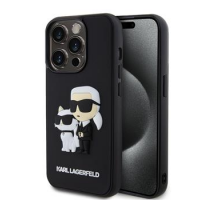 Karl Lagerfeld 3D Rubber Karl and Choupette Zadní Kryt pro iPhone 13 Pro Black obrázek