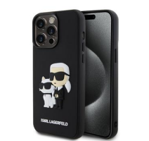 Karl Lagerfeld 3D Rubber Karl and Choupette Zadní Kryt pro iPhone 14 Pro Max Black obrázek