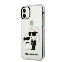 Karl Lagerfeld IML Glitter Karl and Choupette NFT Zadní Kryt pro iPhone 11 Transparent obrázek