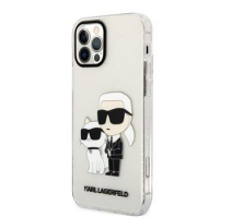 Karl Lagerfeld IML Glitter Karl and Choupette NFT Zadní Kryt pro iPhone 12/12 Pro Transparent obrázek
