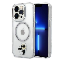 Karl Lagerfeld IML Karl and Choupette NFT MagSafe Zadní Kryt pro iPhone 15 Pro Transparent obrázek