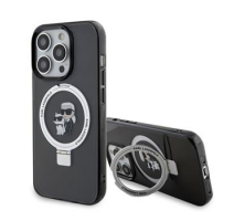 Karl Lagerfeld Ringstand Karl and Choupette MagSafe Zadní Kryt pro iPhone 15 Pro Max Black obrázek