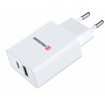 Nabíječka cestovní SWISSTEN GaN 1x USB-C + 1xUSB 30W (PD) obrázek