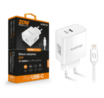 Rychlá nabíječka USB-C ALIGATOR PD 20W s kabelem USB-C/Lightning (iPhone), bílá obrázek
