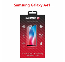 SKLO SWISSTEN FULL GLUE, COLOR FRAME, CASE FRIENDLY SAMSUNG GALAXY A41 ČERNÉ obrázek