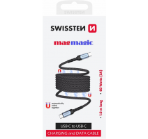 SWISSTEN MAGNETICKÝ DATOVÝ KABEL SAMONAVÍJECÍ USB-C / USB-C 1 M obrázek