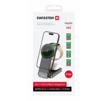 SWISSTEN SKLÁDACÍ BEZDRÁTOVÁ NABÍJEČKA MAGFOLD 3v1 25W ČERNÁ (kompatibilní s MagSafe) obrázek