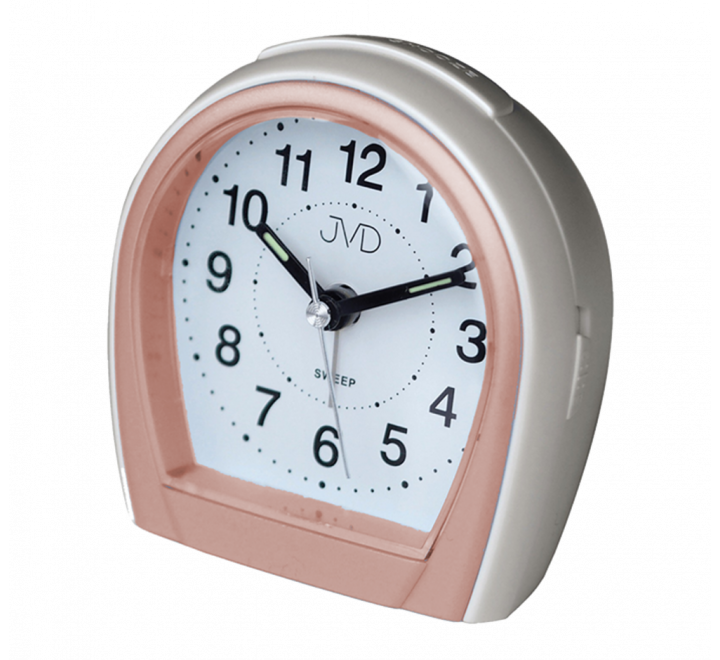 Budík Quartz JVD bílo-rosé SRP812.10