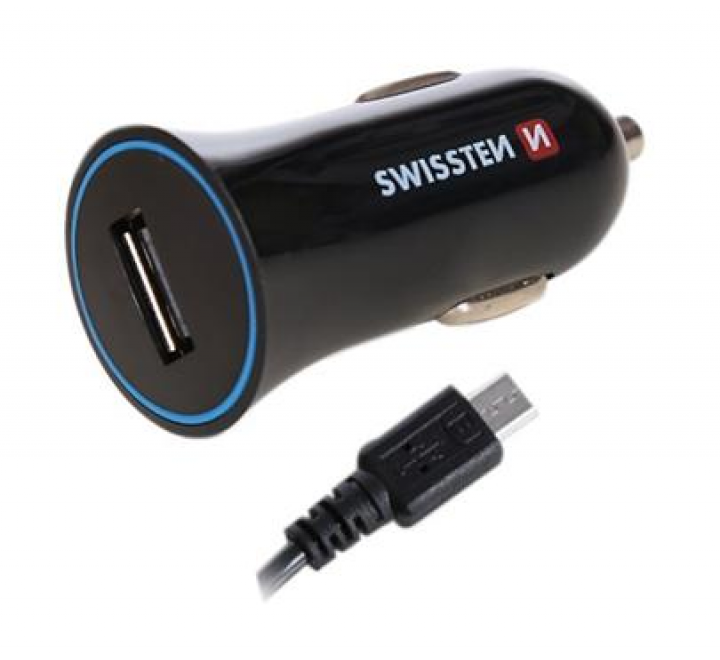 Adapter CL SWISSTEN USB + kabel 1A černá (BLISTR)