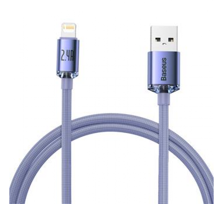 Baseus CAJY000005 Crystal Shine Series Datový Kabel USB - Lightning 20W 1,2m Purple