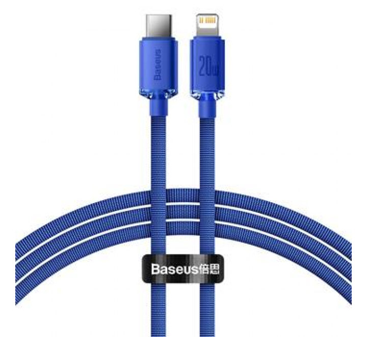 Baseus CAJY000203 Crystal Shine Series Datový Kabel USB-C - Lightning 20W 1,2m Blue