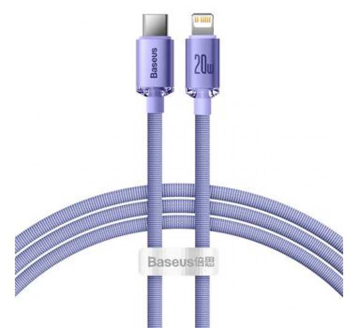 Baseus CAJY000205 Crystal Shine Series Datový Kabel USB-C - Lightning 20W 1,2m Purple