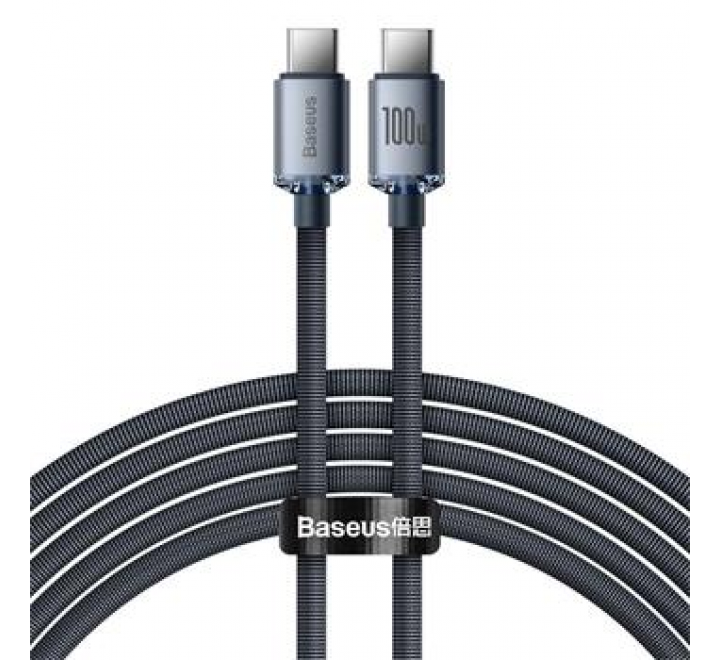 Baseus CAJY000701 Crystal Shine Series Datový Kabel USB-C - USB-C 100W 2m Black
