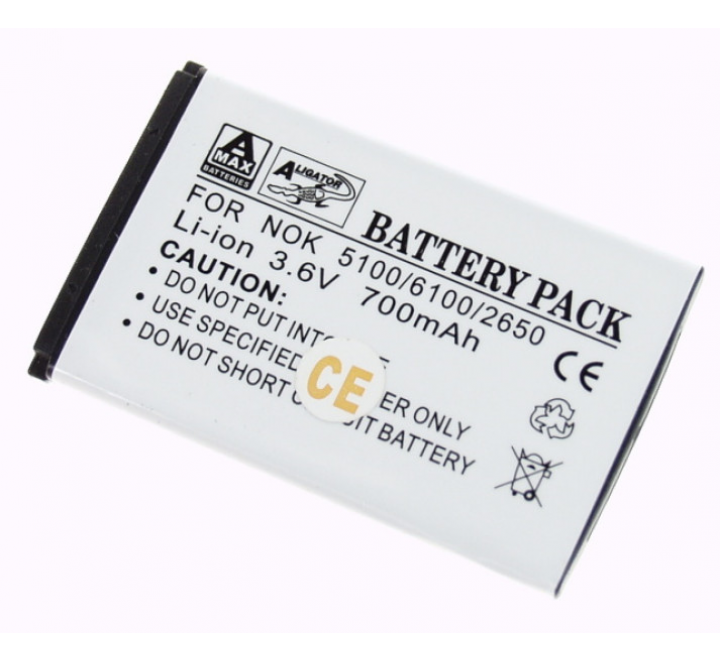Baterie, Nokia 5100/6100/6300/7200/2650, Li-ION 850 mAh, kompatibilní, nahrazuje BL-4C