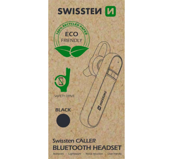 BLUETOOTH HEADSET SWISSTEN CALLER ČERNÝ
