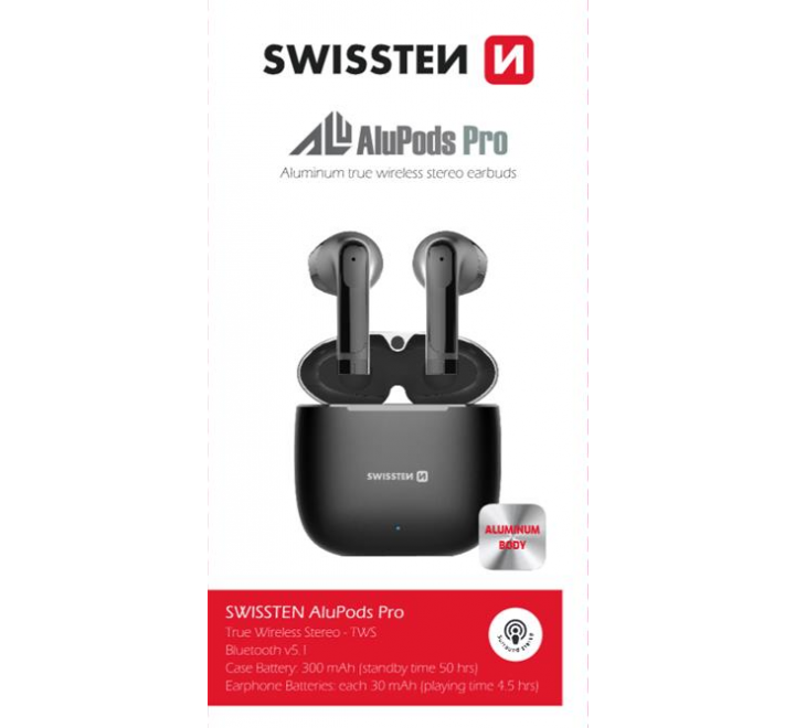 BLUETOOTH TWS SLUCHÁTKA SWISSTEN ALUPODS PRO