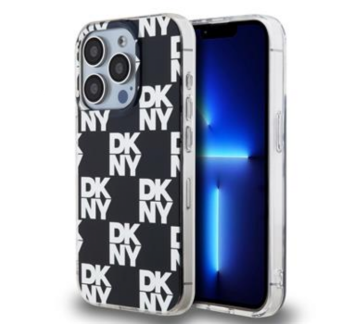 DKNY PC/TPU Checkered Pattern Zadní Kryt pro iPhone 14 Pro Black